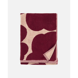 marimekko unikko hand towel dark red- salmon 50 x 70 cm