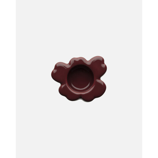 Marimekko marimekko unikko tealight holder  dark red 10x3 cm.