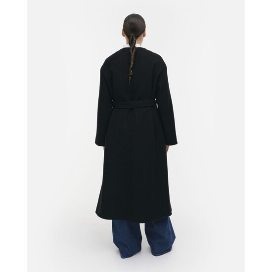 Marimekko marimekko formaali solid black coat relaxed fit mt. M