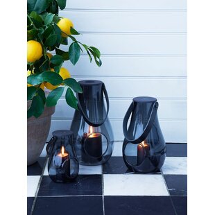 holmegaard lantaarn grijs blauw medium