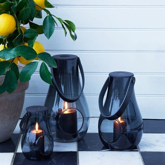 Holmegaard holmegaard lantaarn grijs blauw medium