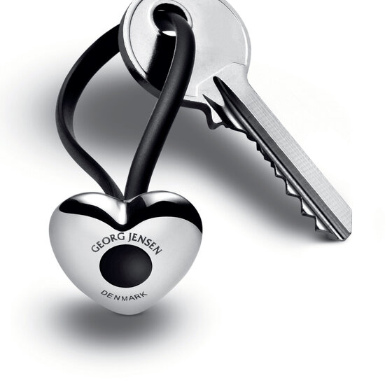 Georg Jensen georg jensen keyring heart stainless steel and rubber