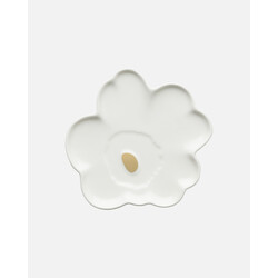 marimekko shape lautanen white golden dot 20 cm