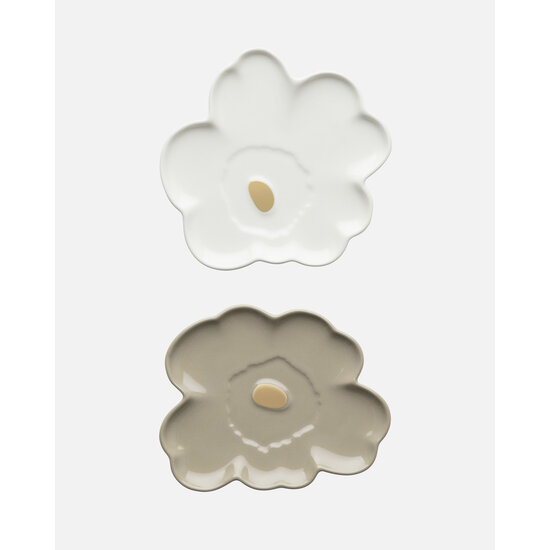Marimekko marimekko unikko shape lautanen 13 cm white/mud golden dot