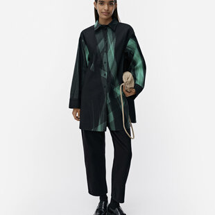 marimekko heitto vire blouse/tuniek mt 42 zwart groen