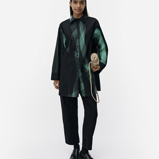 Marimekko marimekko heitto vire blouse/tuniek mt 42 zwart groen