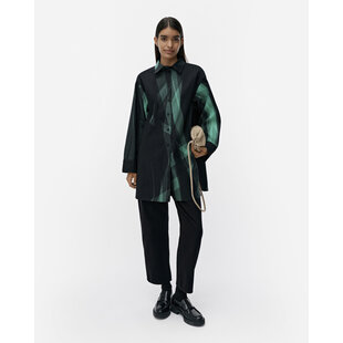 marimekko heitto vire blouse/tuniek mt 40 zwart groen