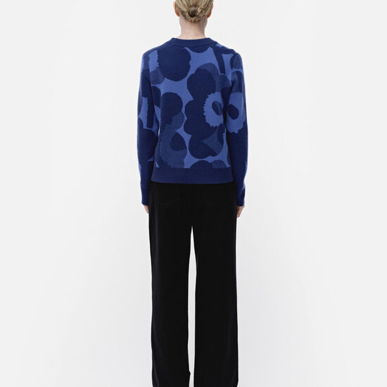 Marimekko marimekko aukio unikko blue wol cashmere mt M