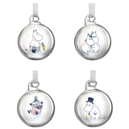 Muurla Muurla Moomin Christmas bauble Let it Snow Ø5cm set of 4