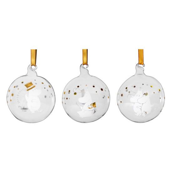 Muurla Muurla Moomin decoration balls Sparkling stars, set of 3