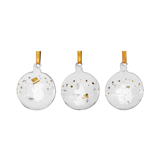 Muurla Muurla Moomin decoration balls Sparkling stars, set of 3