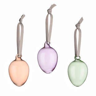 iittala glass egg 60mm. set 3st. mix spring