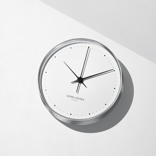 georg jensen henning koppel clock steel -white ss 10cm.