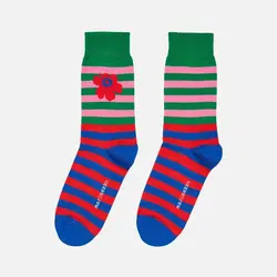 marimekko unikko kasvaa tasaraita socks mt 40-42