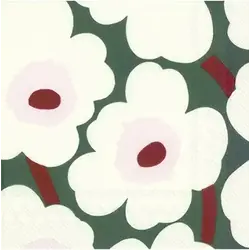 marimekko unikko green cream servetten