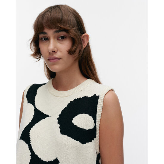 Marimekko marimekko Pioneeri Unikko knitted cotton spencer zwart/wit M