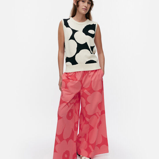 Marimekko marimekko Pioneeri Unikko knitted cotton vest zwart/wit M