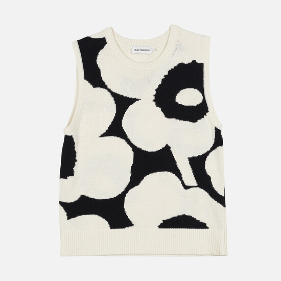 Marimekko marimekko Pioneeri Unikko knitted cotton vest zwart/wit M