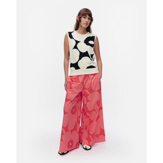 Marimekko marimekko Pioneeri Unikko knitted cotton vest zwart/wit L