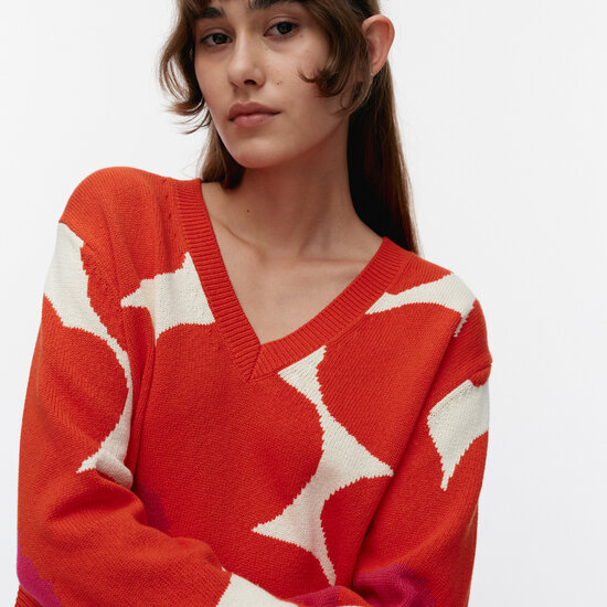 Marimekko marimekko Päivä Unikko knitted cotton pullover S