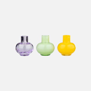 marimekko Mini vase set of 3 green/yellow/amethyst