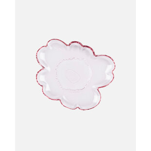 marimekko plate  unikko shape  glass pink