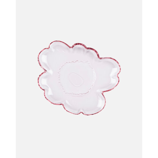 Marimekko marimekko glass plate  unikko shape  pink
