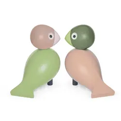 kay bojesen love birds light green/rose 1 pair 8 cm