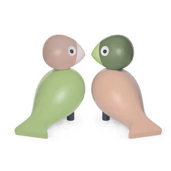 Kay Bojesen kay bojesen love birds light green/rose 1 pair 8 cm