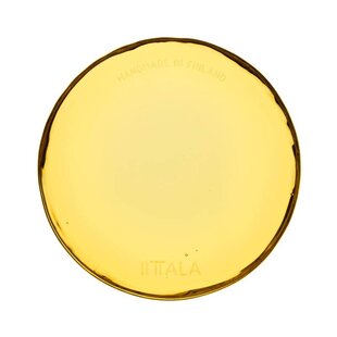 iittala solare glass platter fire yellow 9 cm