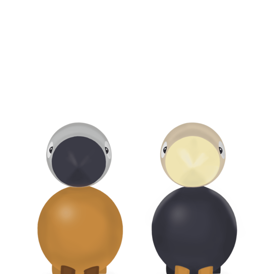 Kay Bojesen kay bojesen lovebirds you & me coal/dark ochre set H 9 cm.