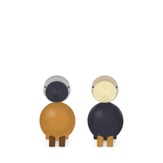 Kay Bojesen kay bojesen lovebirds you & me coal/dark ochre set H 9 cm.