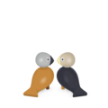 Kay Bojesen kay bojesen lovebirds you & me coal/dark ochre set H 9 cm.