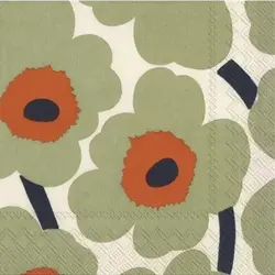 marimekko unikko cream orange servetten S