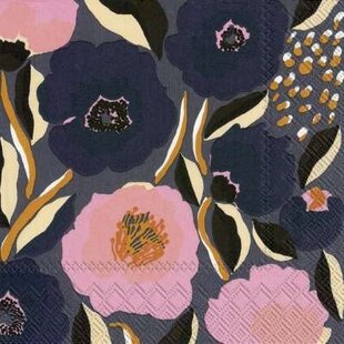 marimekko rosarium blue rose servetten L