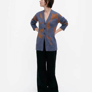 marimekko kumma unikko knitted cardigan  mt. L