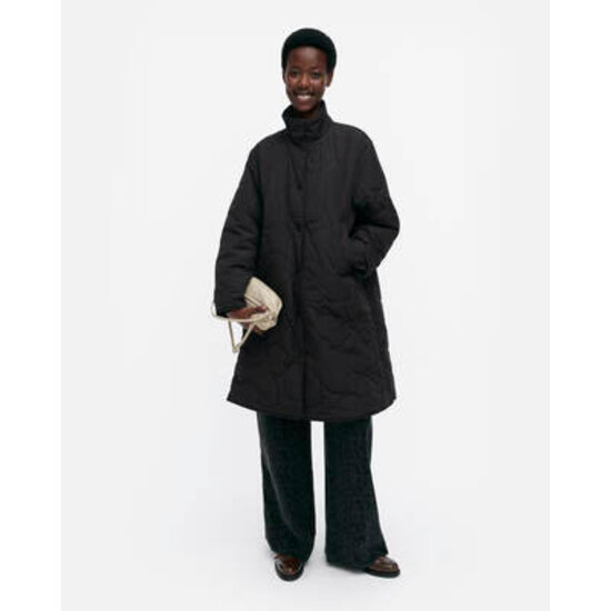 Marimekko marimekko keramika pirto unikko coat black mt. L