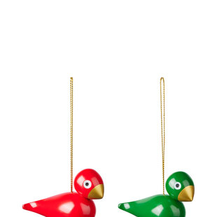 kay bojesen christmas birds red/green 2 pc