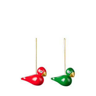 kay bojesen christmas birds red/green 2 pc