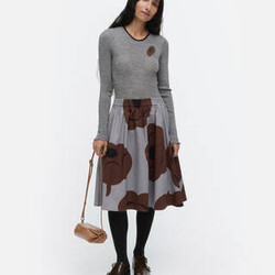 marimekko polkka tumma shirt grey wool mt.M/L