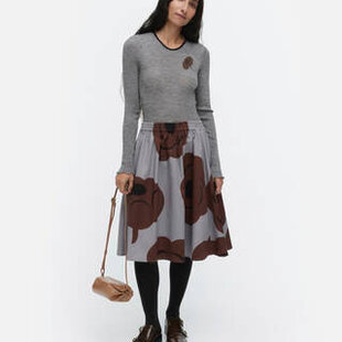 marimekko polkka tumma shirt grey wool mt.M/L