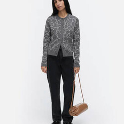 marimekko villi pirto unikko mt. L cardigan grey wool