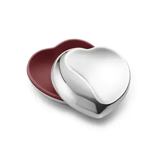 georg jensen heart box  stainless steel mirror hibiscus red small