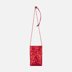 marimekko phone pocket unikko red leather