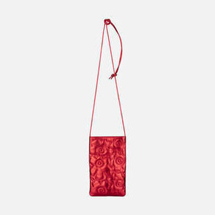 marimekko phone pocket unikko red leather
