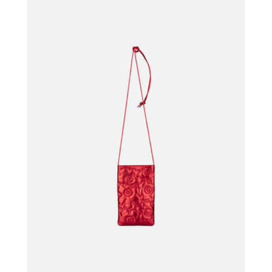 Marimekko marimekko phone pocket unikko red leather
