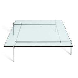 Fritz Hansen  PK61 geborsteld staal/glas (80x80x32cm)