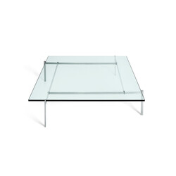 Fritz Hansen  PK61 geborsteld staal/glas (80x80x32cm)