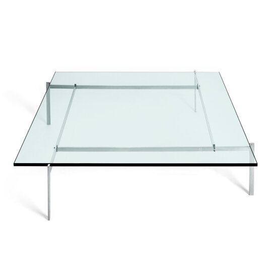 Fritz Hansen Fritz Hansen  PK61 geborsteld staal/glas (80x80x32cm)