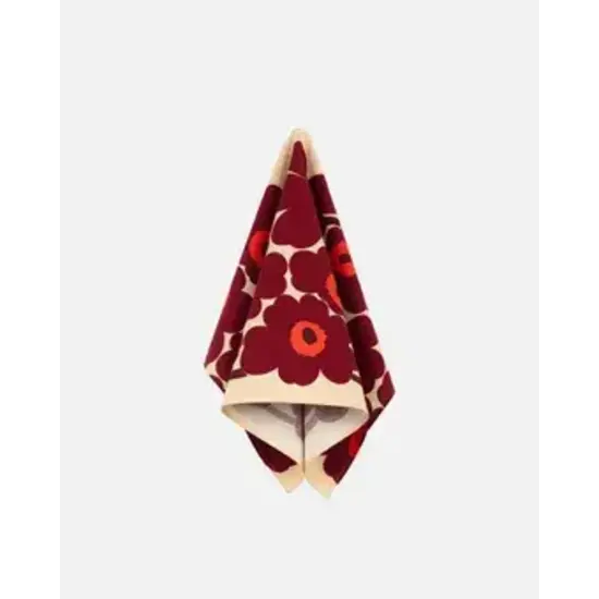 Marimekko marimekko tea towel  unikko dark red- creme 43 x 70 cm